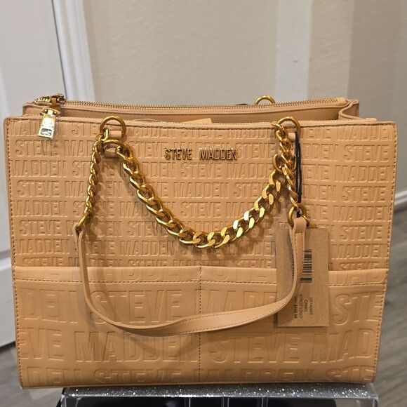 Steve Madden BTrot Logo Tote Bag- Camel